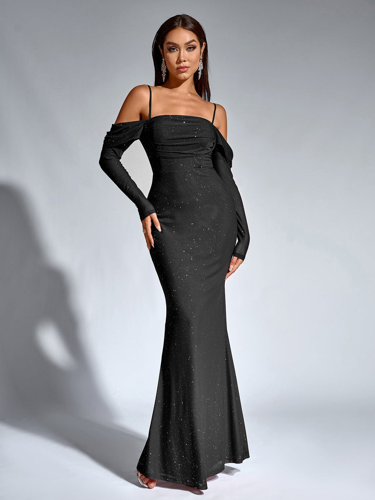 Velvet Strapless Sweetheart Bodycon Maxi Dress - View 4