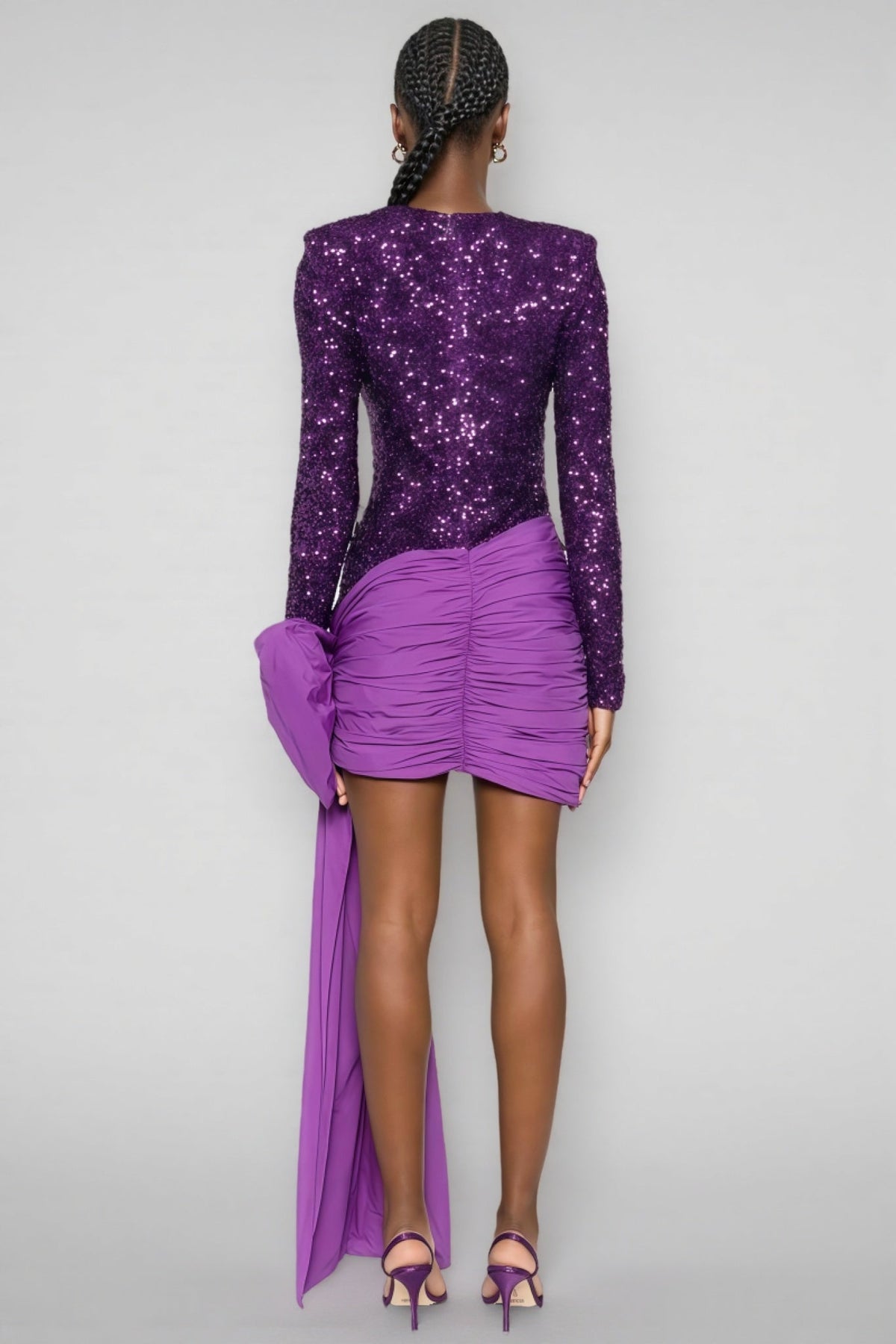 Sequin Bow Mini Dress - View 3