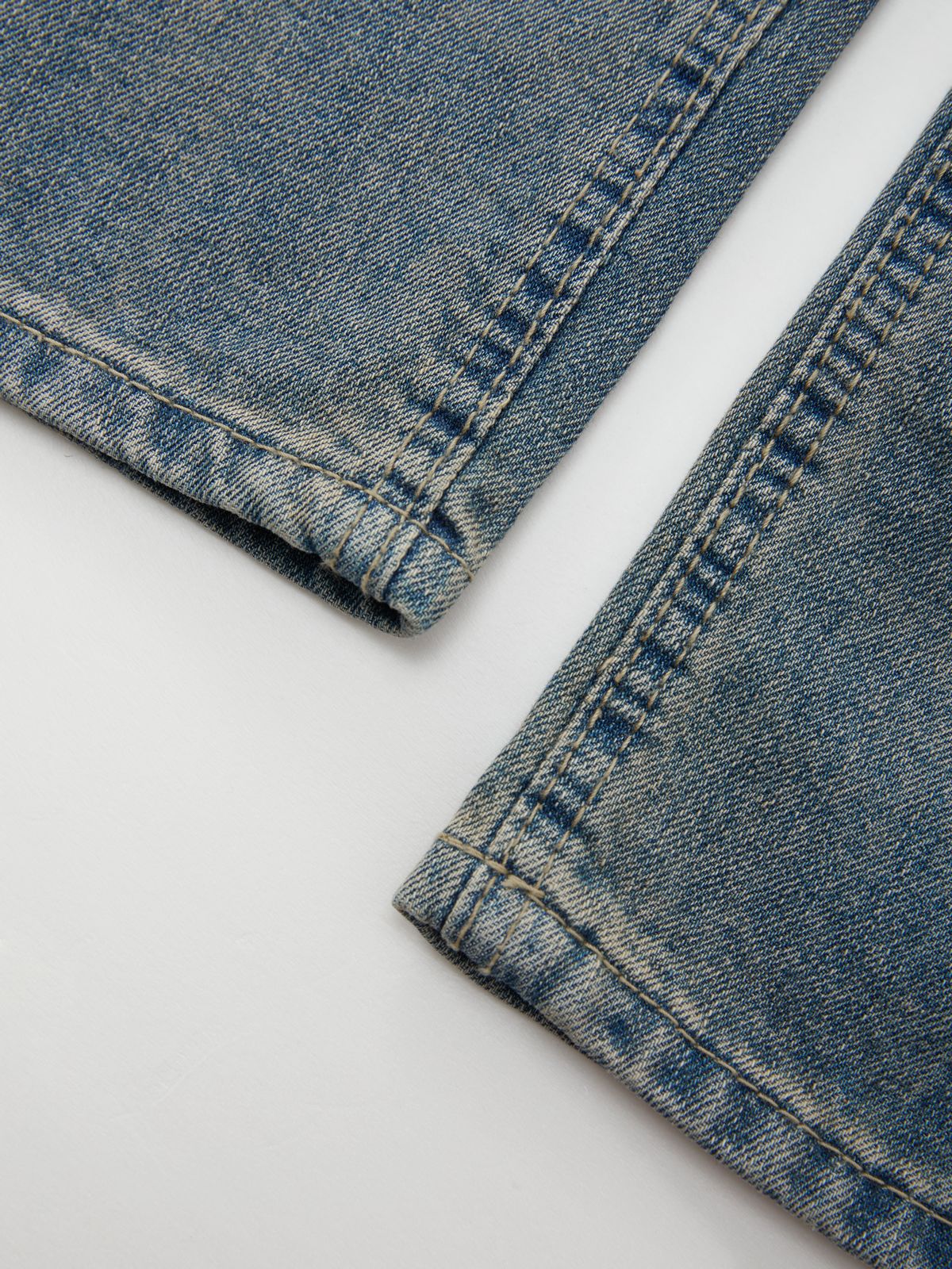High-Waist Vintage Washed Denim Jeans