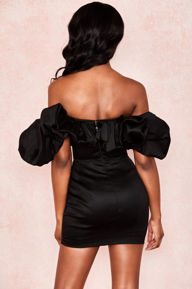 Satin Ruffle Strapless Dress - View 13