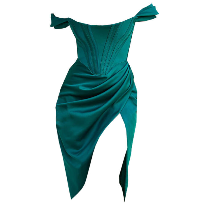 V-Neck Sleeveless Corset Bodycon Mini Dress in Green - View 2