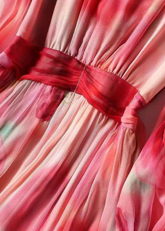 Floral Print Deep V-Neck Long Sleeve Twist Front Flowy Maxi Dress - View 3