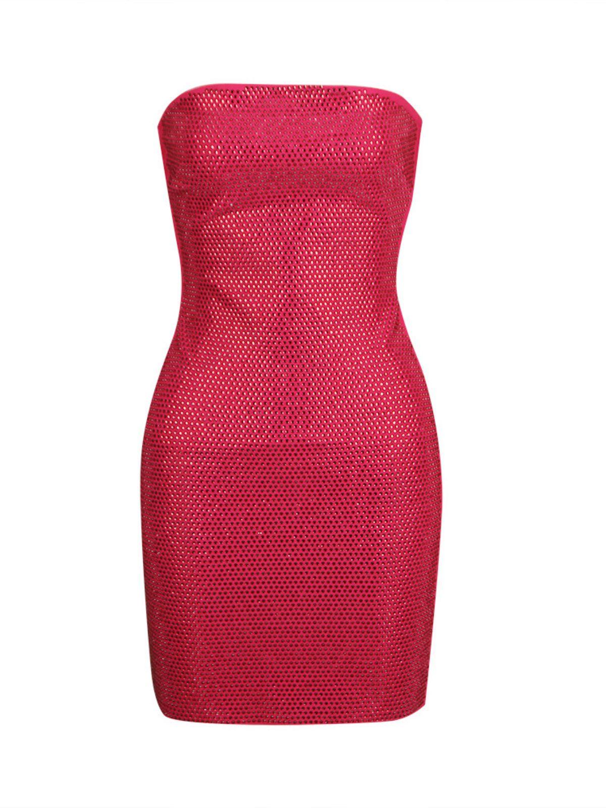 Rhinestone Strapless Tube Bodycon Mini Party Dress - View 6