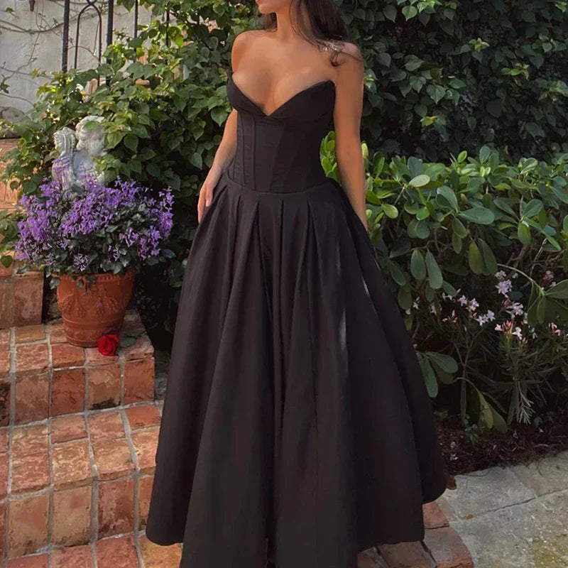 Multicolor V-Neck Wrap Off Shoulder Pleated Maxi Dress - View 3