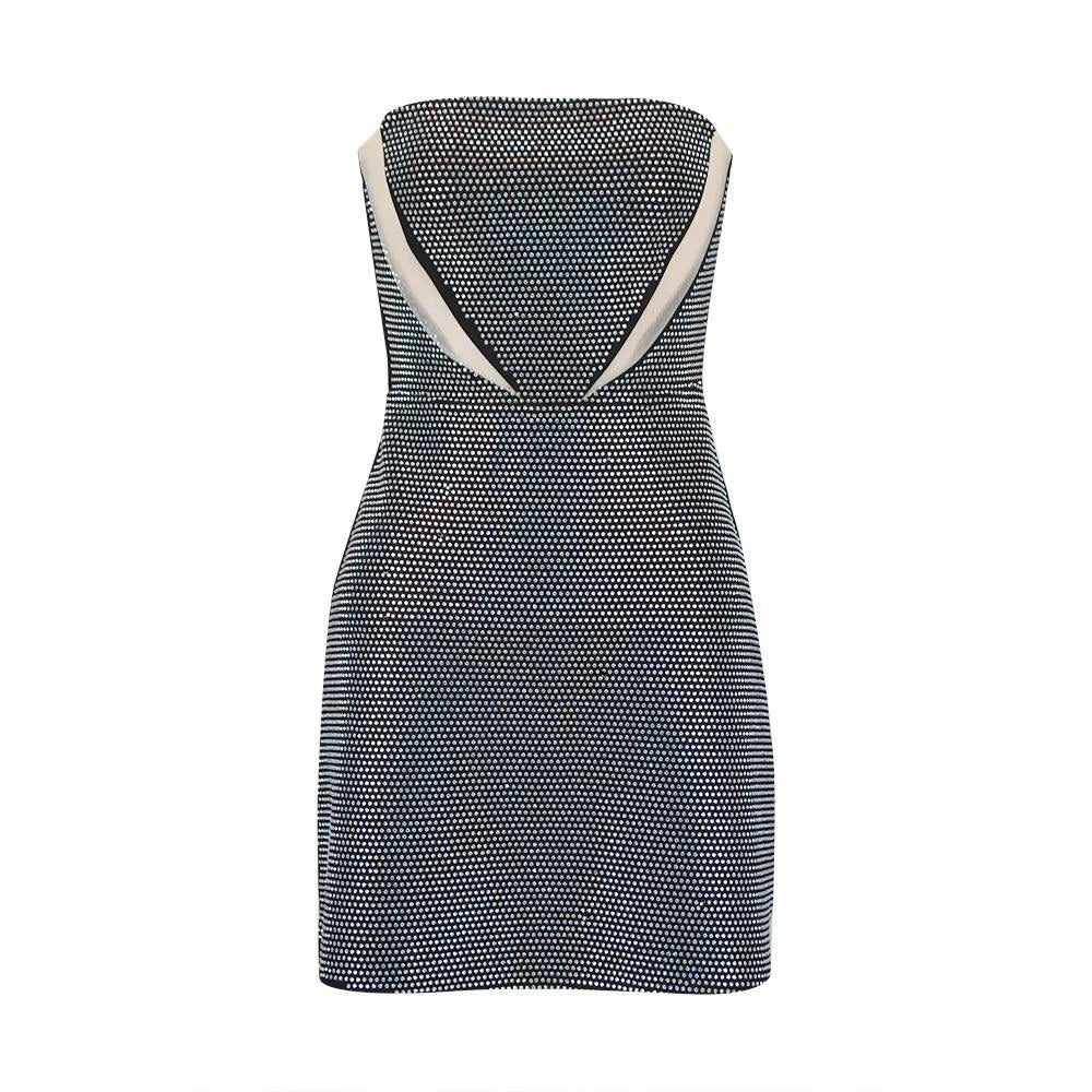 Rhinestone Strapless Cut Out Bodycon Mini Dress - View 13