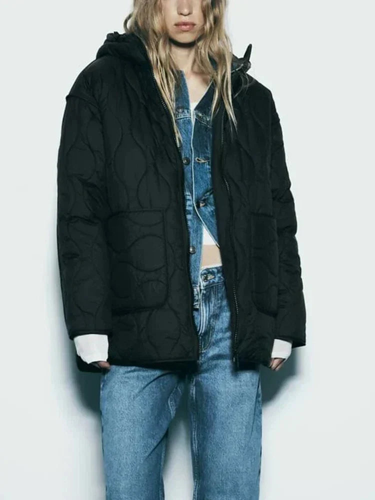 Hooded Onion Quilted Oversized Puffer Jacket