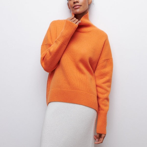 Turtleneck Short Sleeve Knit Sweater 2