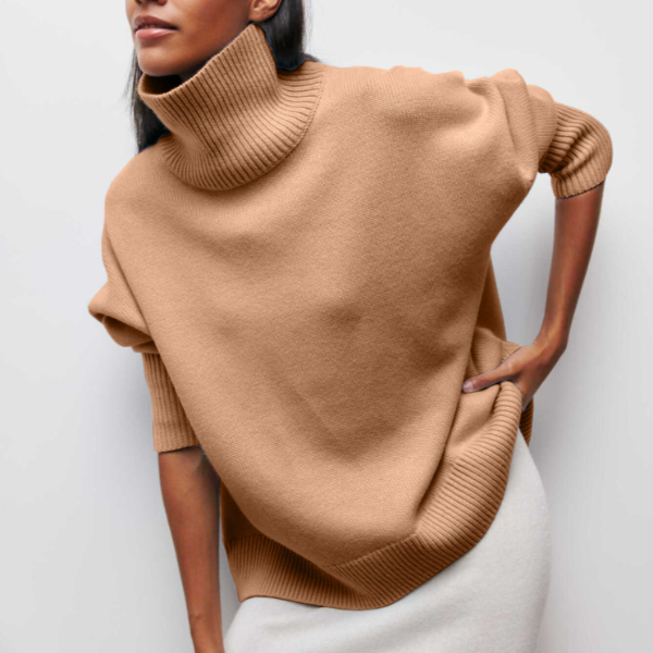 Turtleneck Short Sleeve Knit Sweater 5