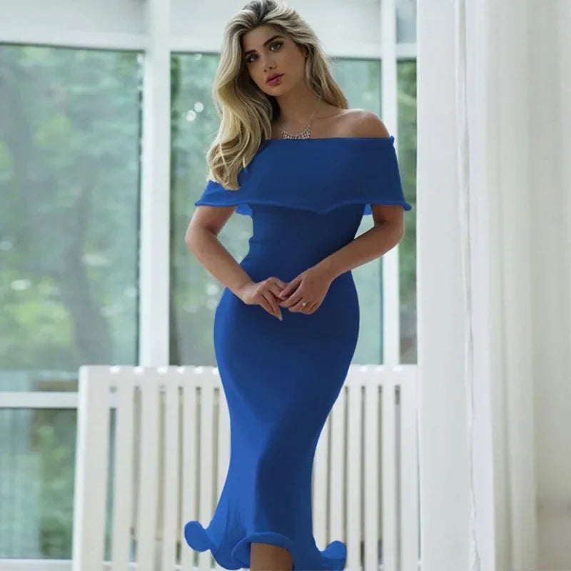 Ruffled Backless Midi Party Dress - View 4
