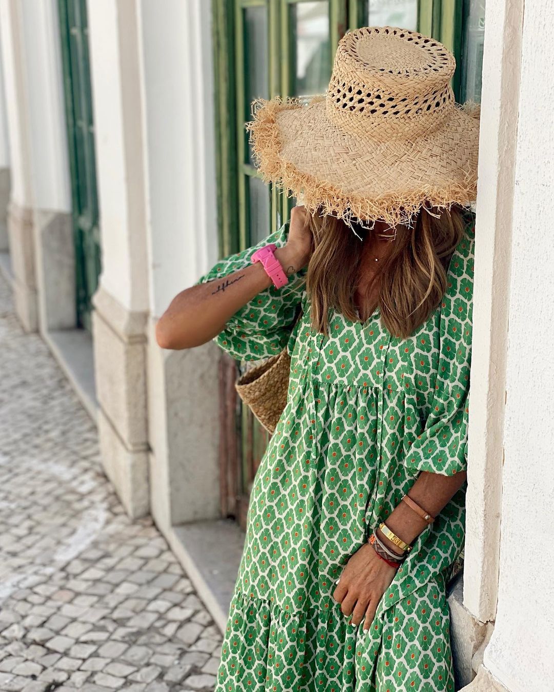 Puff Sleeve V-Neck Tie Front Tiered Maxi Summer Dress - View 6