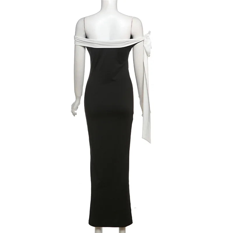 Diagonal Collar Backless Lace - Up Dress - View 9
