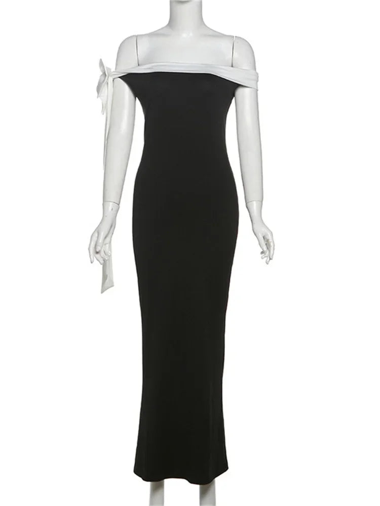 Diagonal Collar Backless Lace - Up Dress - View 7