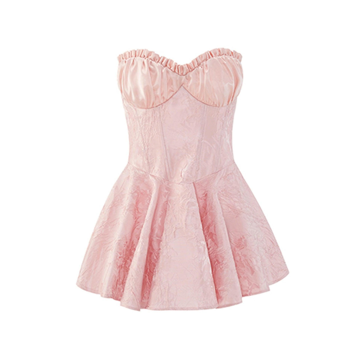Strapless Corset Ruffle Peplum Mini Dress - View 16