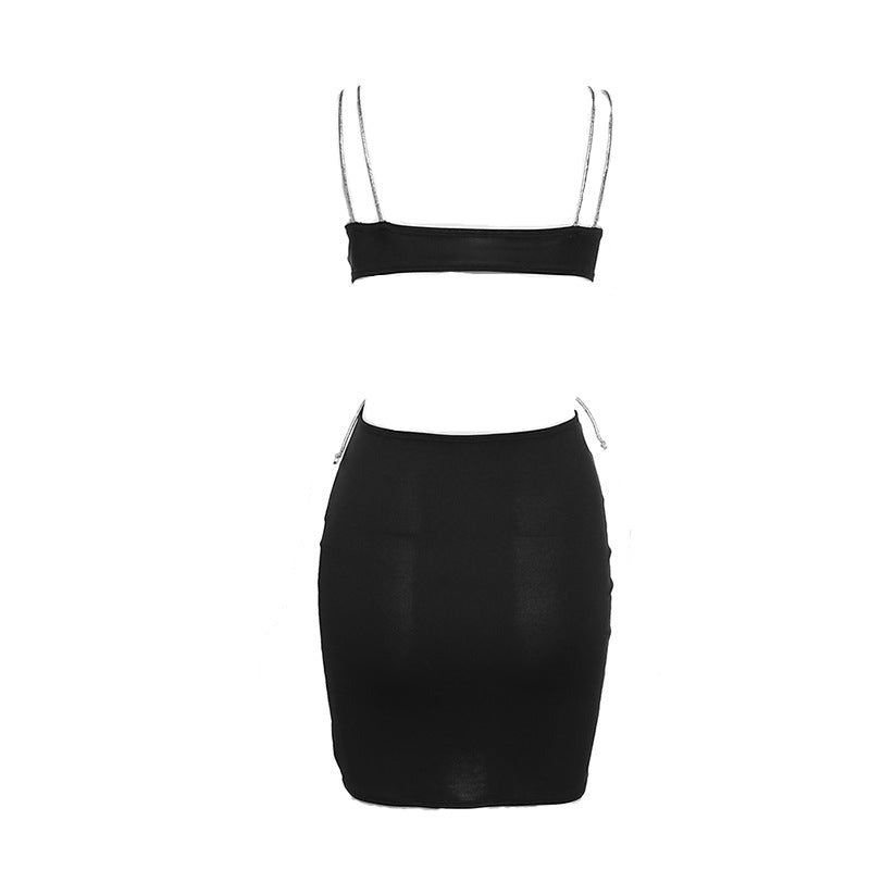 Rhinestone Spaghetti Strap Deep V-Neck Keyhole Bodycon Mini Dress - View 10