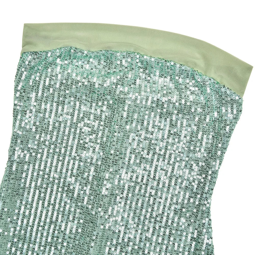 Strapless Sequin Slit Backless Dress - View 21