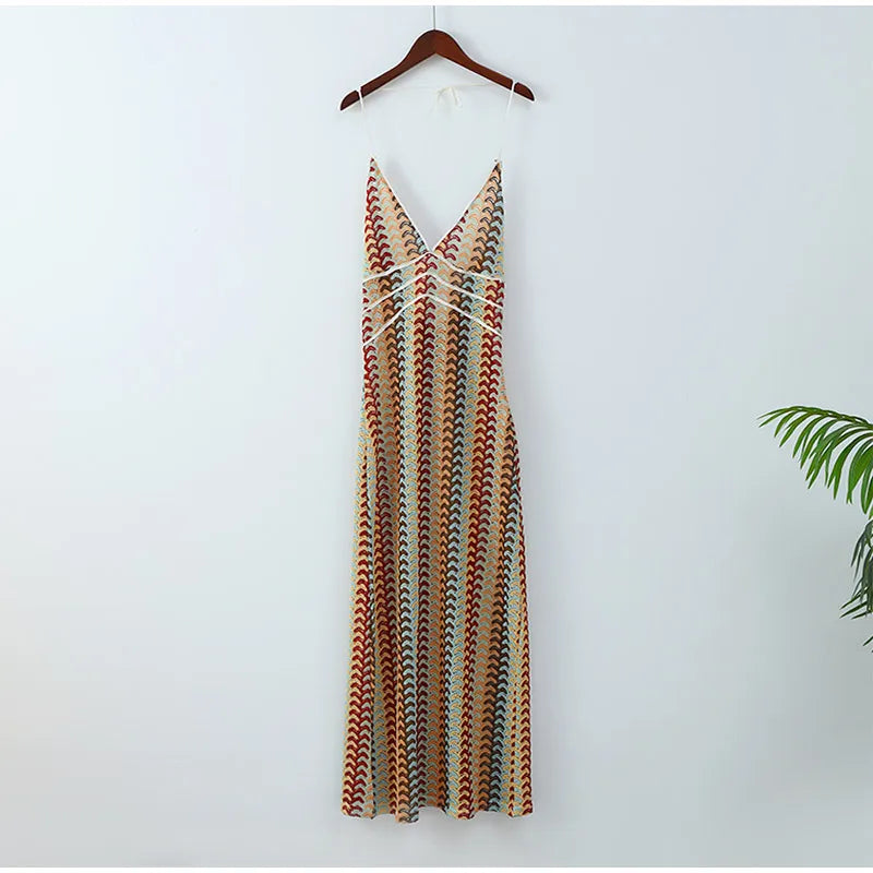 Velvet Cowl Neck Wrap Waist Slip Maxi Dress - View 9