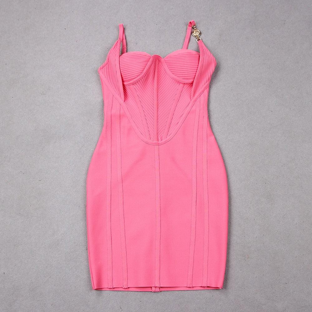 Mesh Spaghetti Strap Bustier Corset Bodycon Mini Dress - View 10