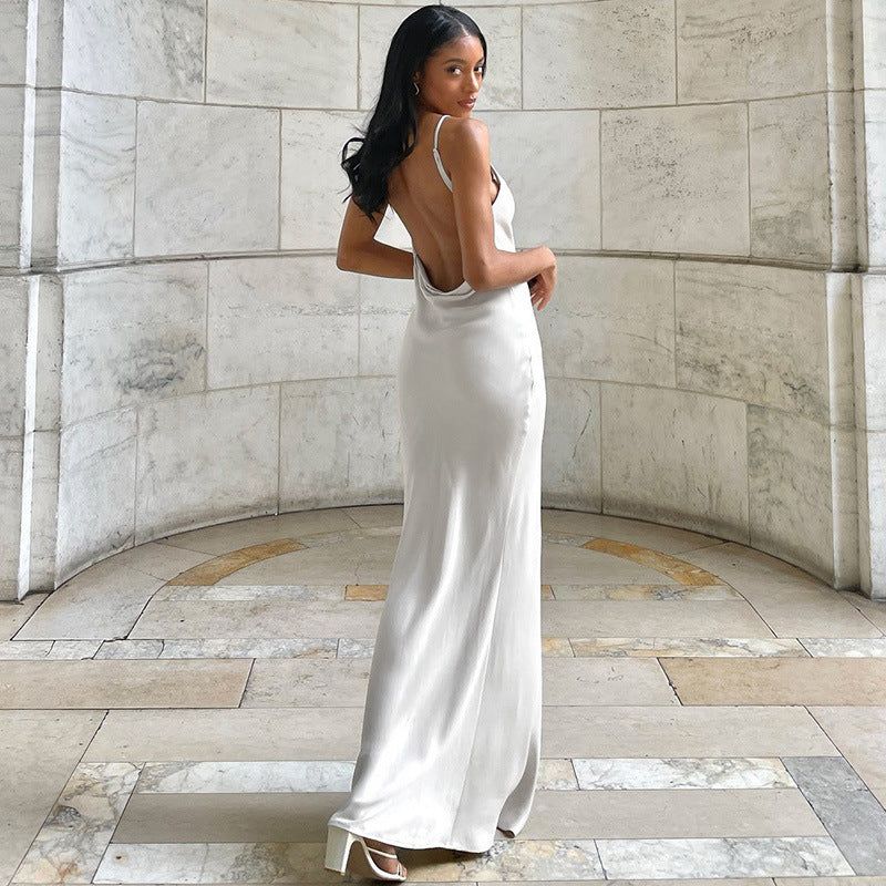 That's Vogue Satin Slit Maxi Dress - View 6