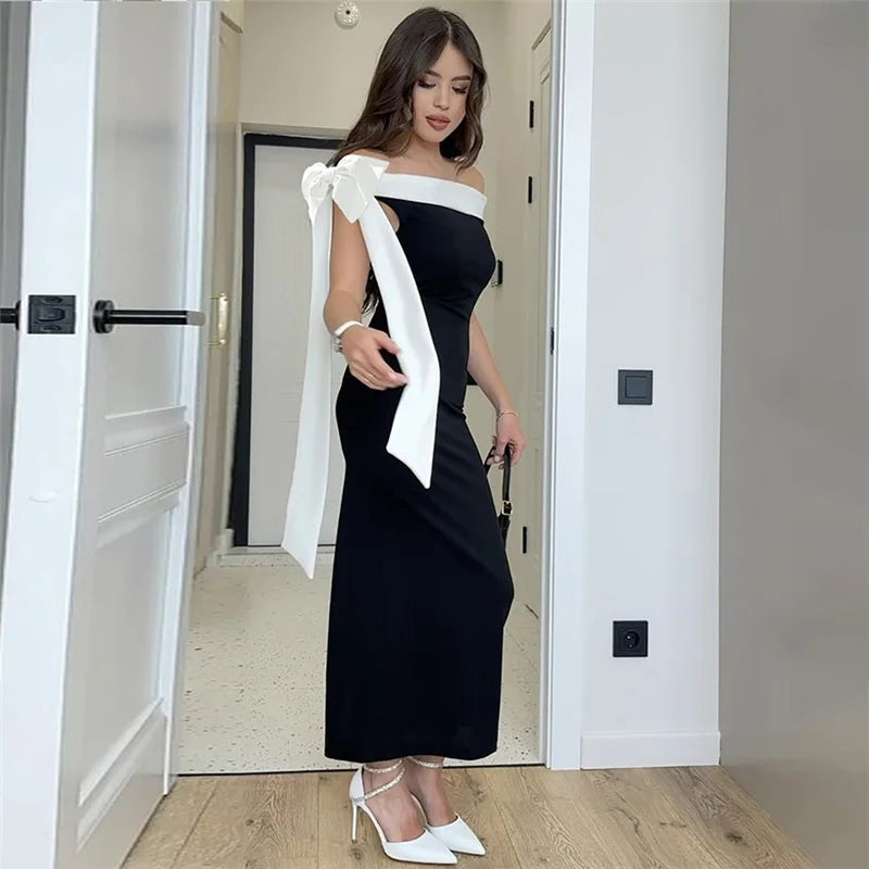 Diagonal Collar Backless Lace - Up Dress - View 10
