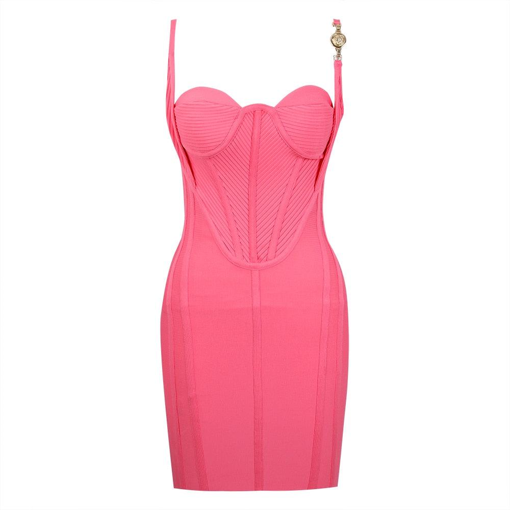 Mesh Spaghetti Strap Bustier Corset Bodycon Mini Dress - View 7