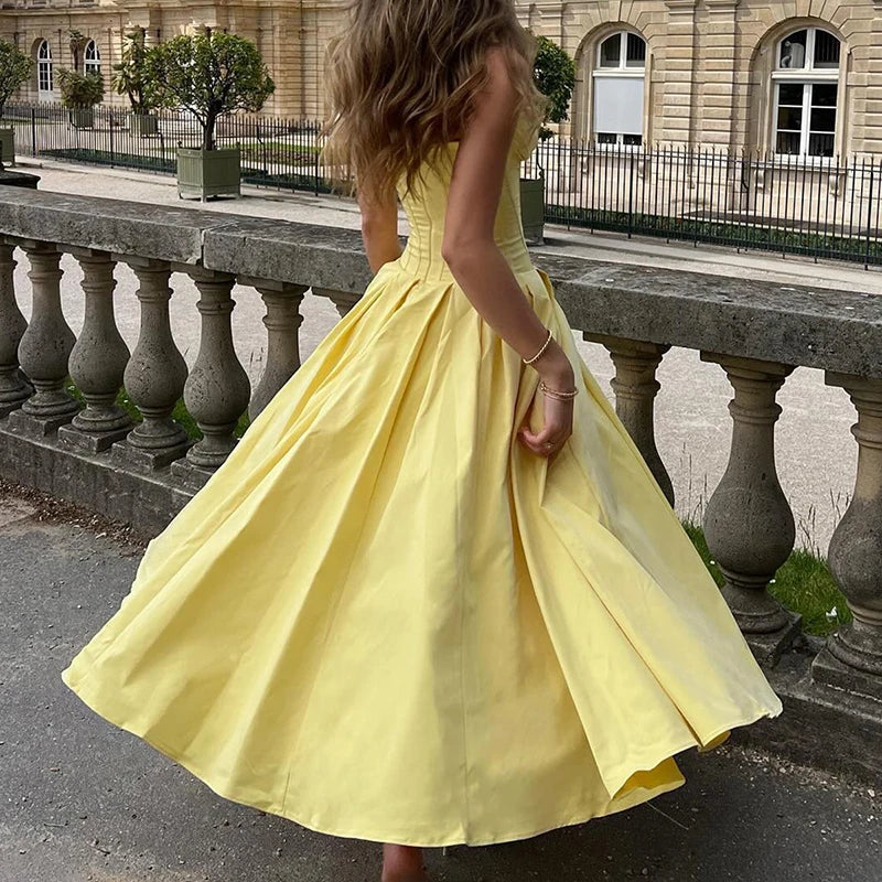 Multicolor V-Neck Wrap Off Shoulder Pleated Maxi Dress - View 19