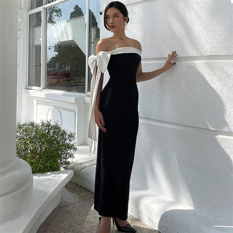 Diagonal Collar Backless Lace - Up Dress - View 13