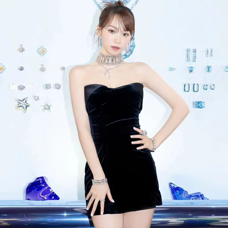 Velvet Off - shoulder Strapless Mini Dress - View 20