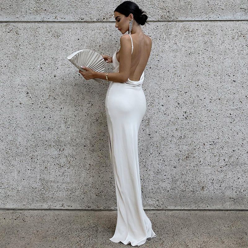 That's Vogue Satin Slit Maxi Dress - View 3