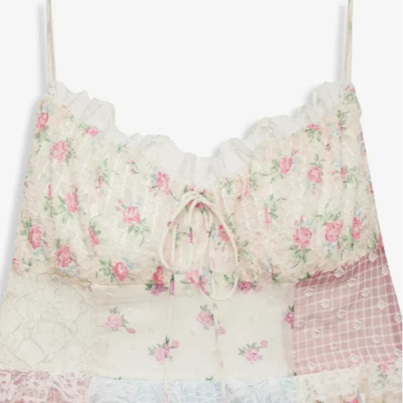 Lace Patchwork Halter Maxi Dress - View 9