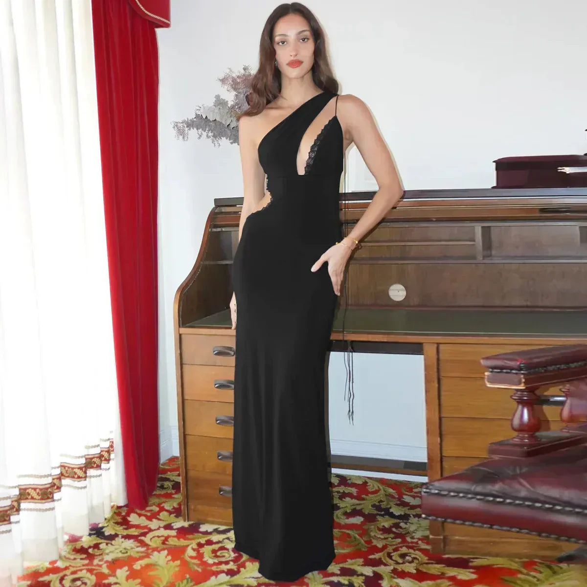 Cut Out Bandage Backless Maxi Dress - View 2