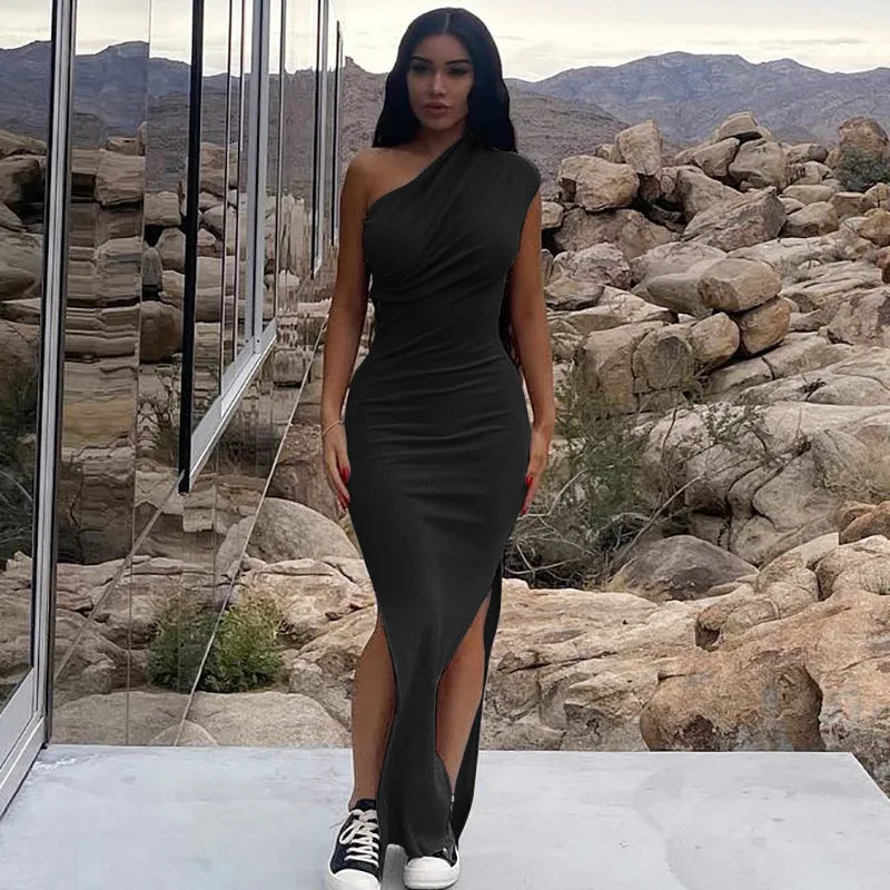 Slit Strapless Backless Maxi Party Dress - View 6