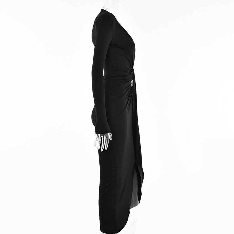 Deep V-Neck Bodycon Dress
