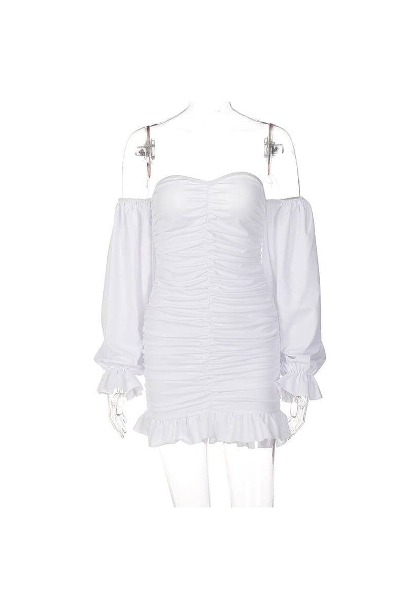 Word Tube Top Ruffle Lace Bag Hip Dress - View 5
