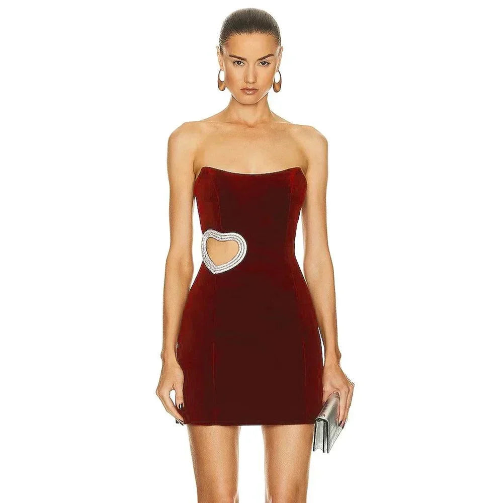 Confidence Spark Strapless Diamond Heart Mini Dress - View 6