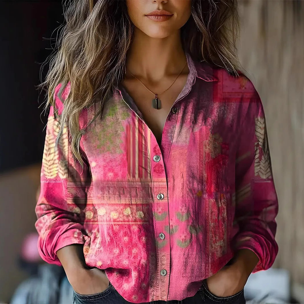 Floral Print Long Sleeve Button Front Utility Shirt 3