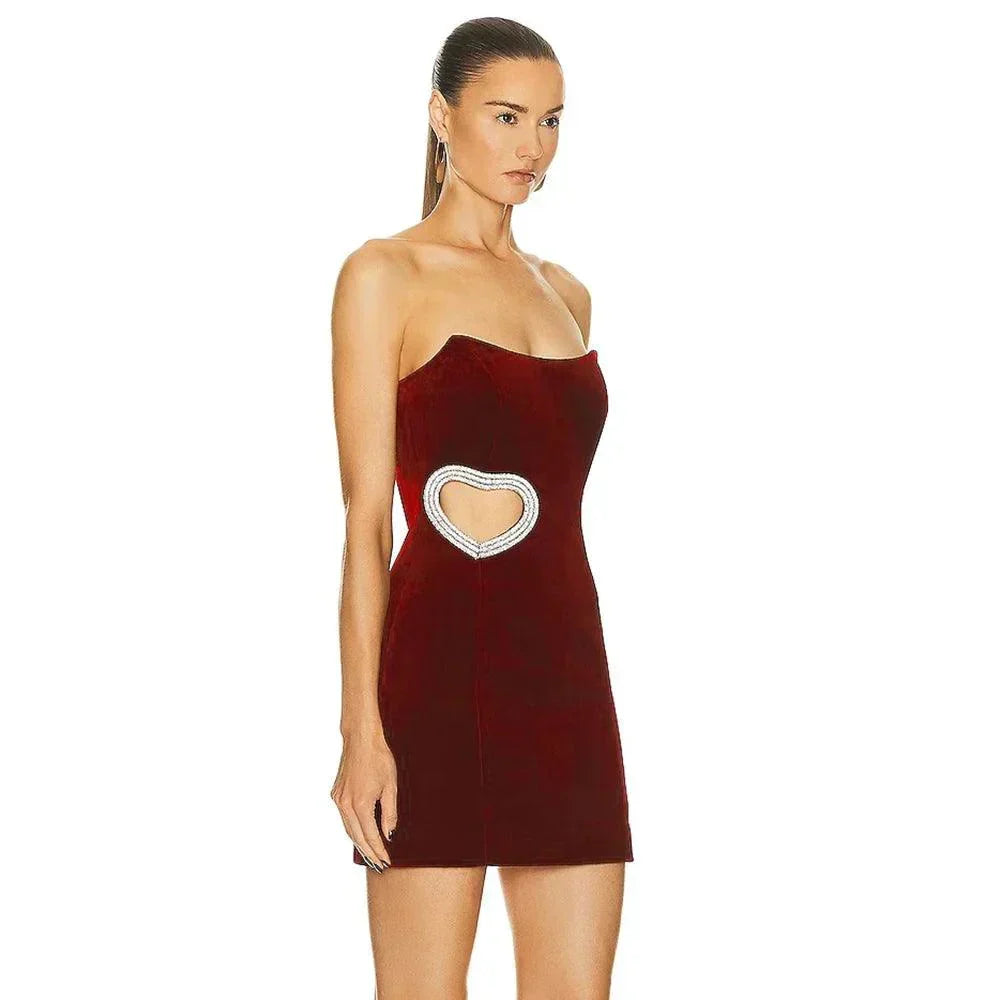 Confidence Spark Strapless Diamond Heart Mini Dress - View 7