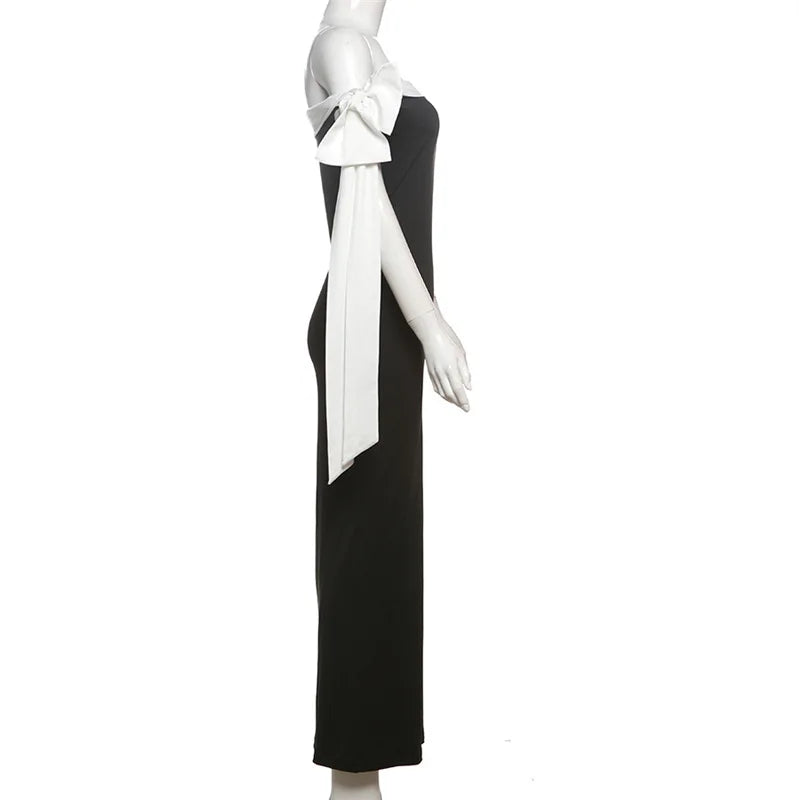 Diagonal Collar Backless Lace - Up Dress - View 8