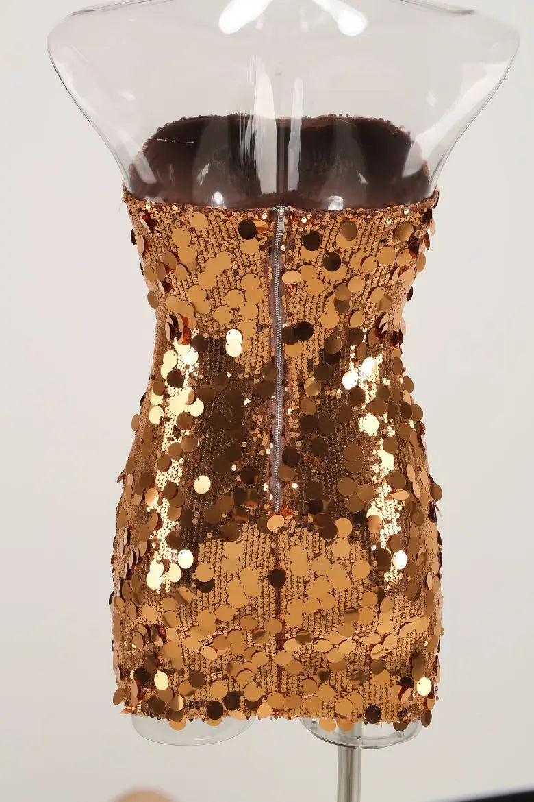 Sequin Strapless Bodycon Party Mini Dress - View 5