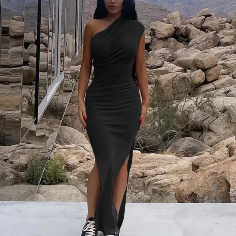 Slit Strapless Backless Maxi Party Dress - View 4
