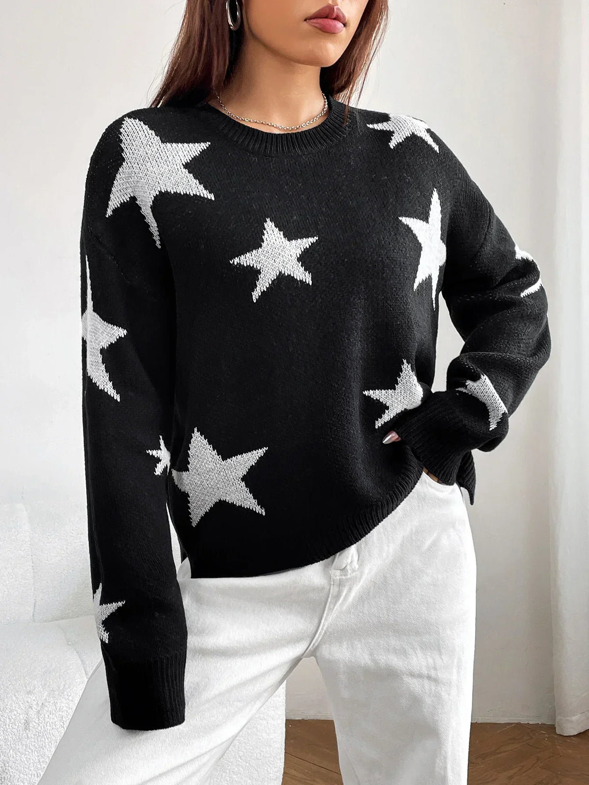 Stylish Colorful Contrast Starry Cozy Comfortable Loose