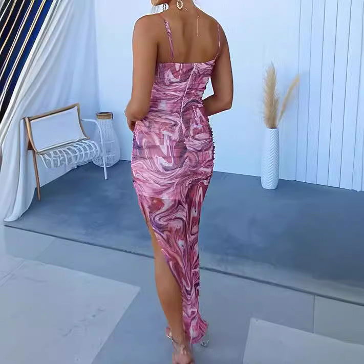 Spaghetti Strap Bodycon Slip Midi Dress - View 2