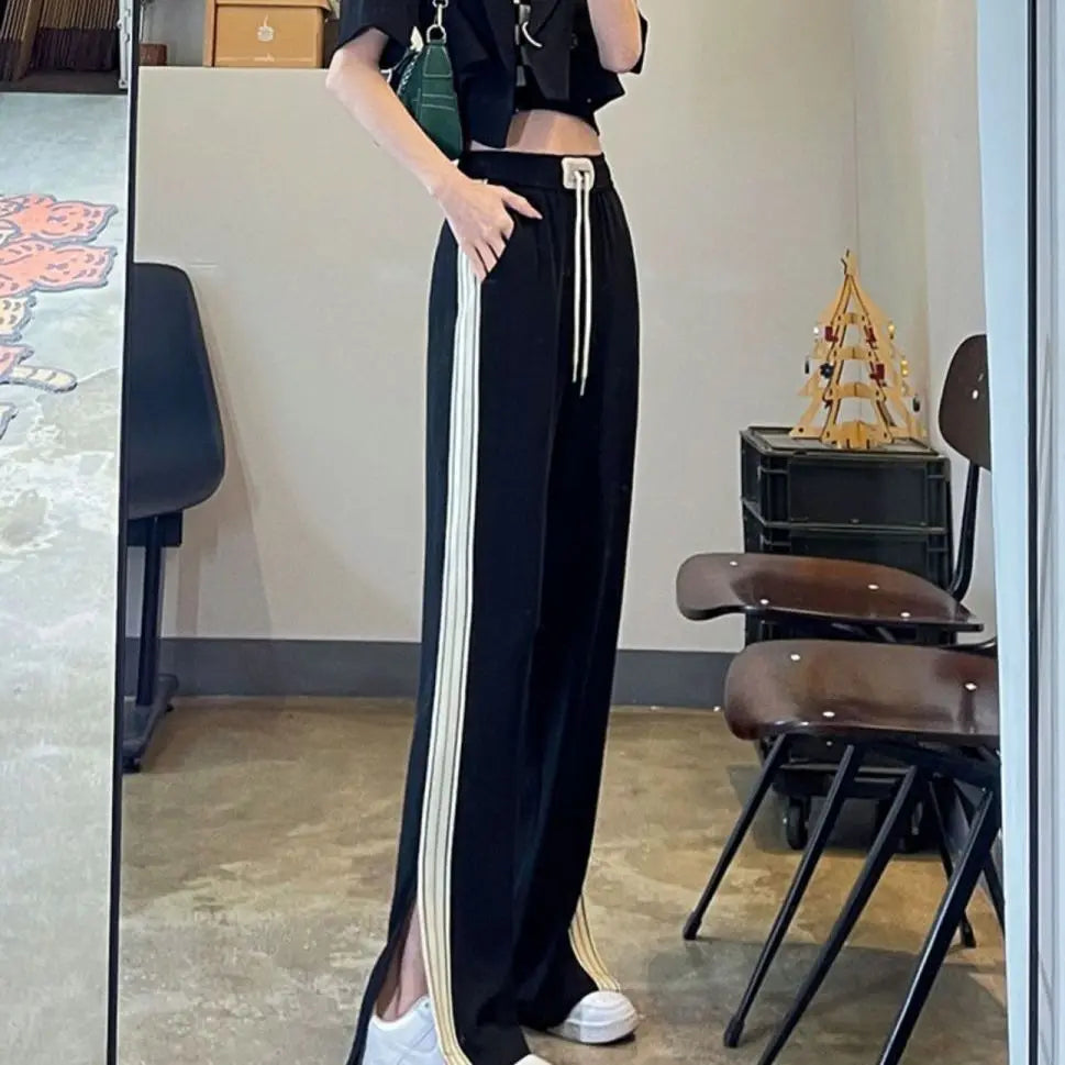 Simple Loose Wide Leg Elastic Pants