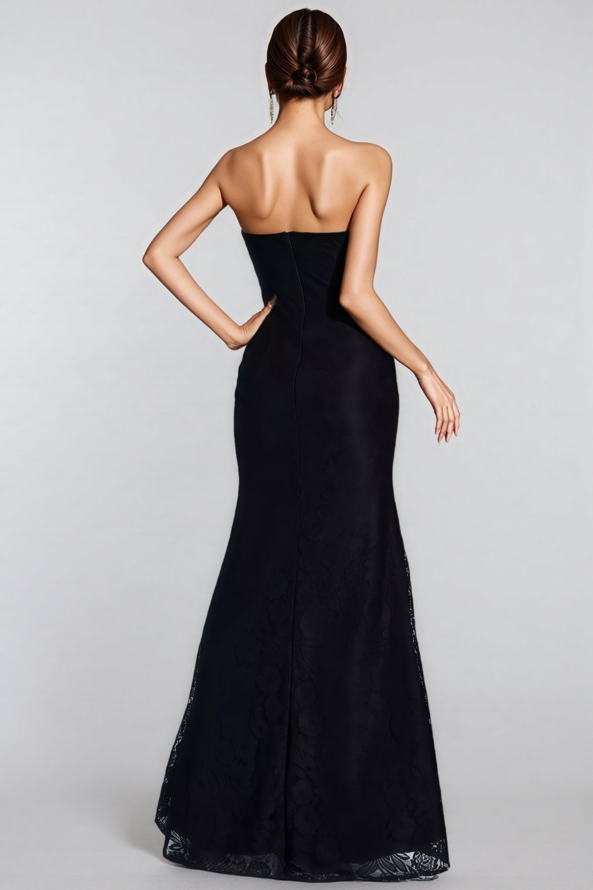 Crystal Embellished Strapless Sweetheart Mermaid Maxi Gown - View 6