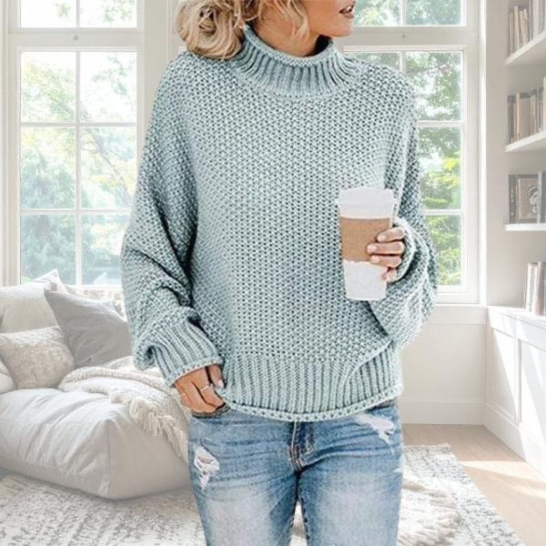 Turtleneck Chunky Cable Knit Sweater 6