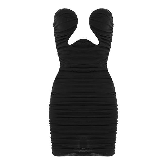 The Vogue Cut-Out Bustier Draped Mini Dress - View 12