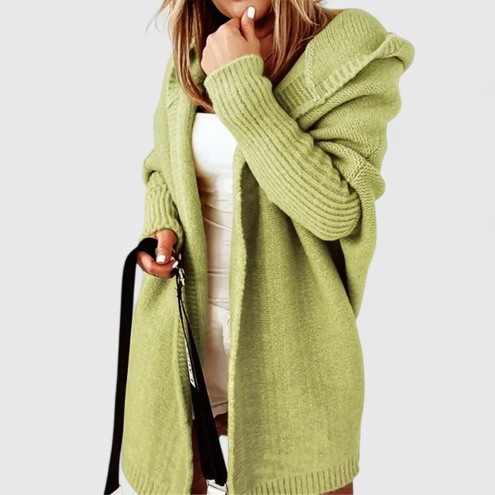 Hooded Oversized Open Front Knit Cardigan 5