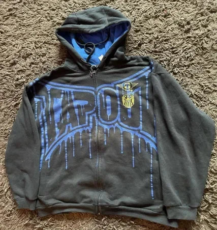 Grunge Zip Up Sweatshirt blue 2 / M