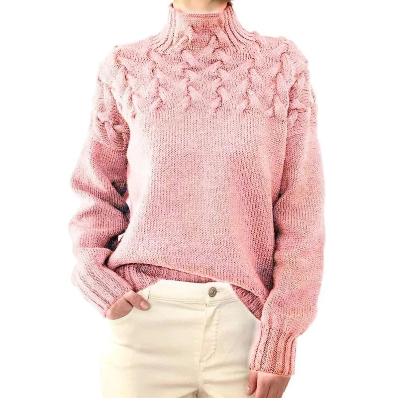 Crochet & Knitted Thick Pink Sweater