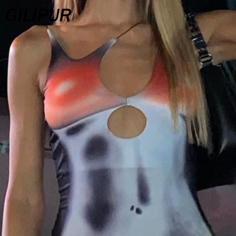 Cut Out Spaghetti Strap Bodycon Mini Dress - View 6
