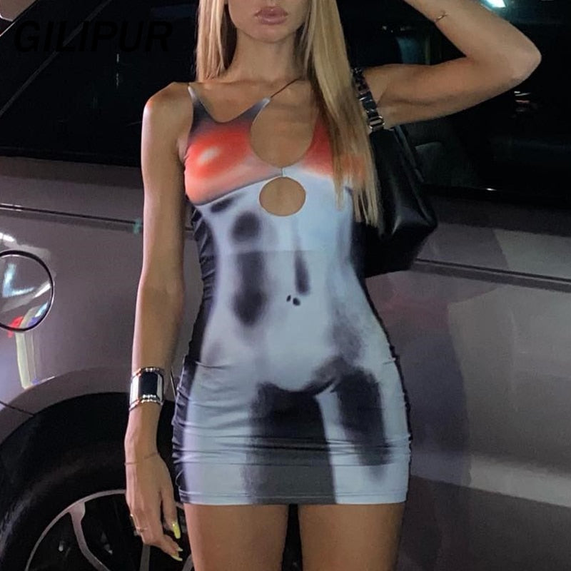 Cut Out Spaghetti Strap Bodycon Mini Dress